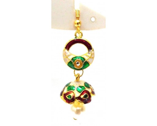 Meenakari Minakari Enamel Jhumka Jhumki Handmade Earring Jewelry Chandelier A100